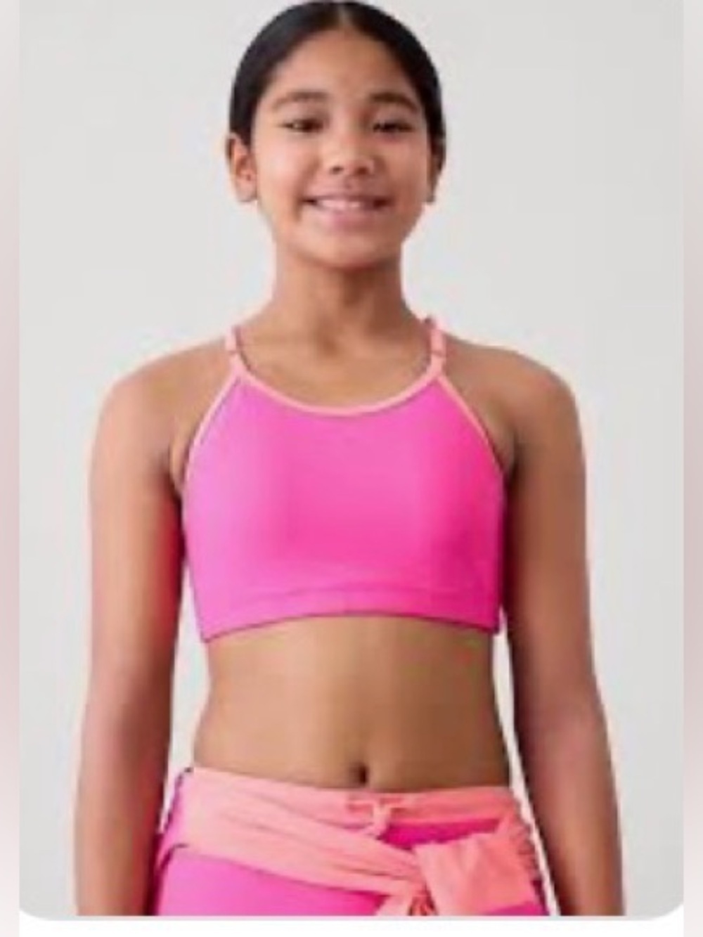 NWT Athleta Girl 2 Piece Adjustable Bikini Top & High Rise Swim Shortie XXL/16